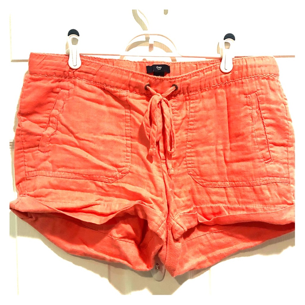 Coral cotton shorts
